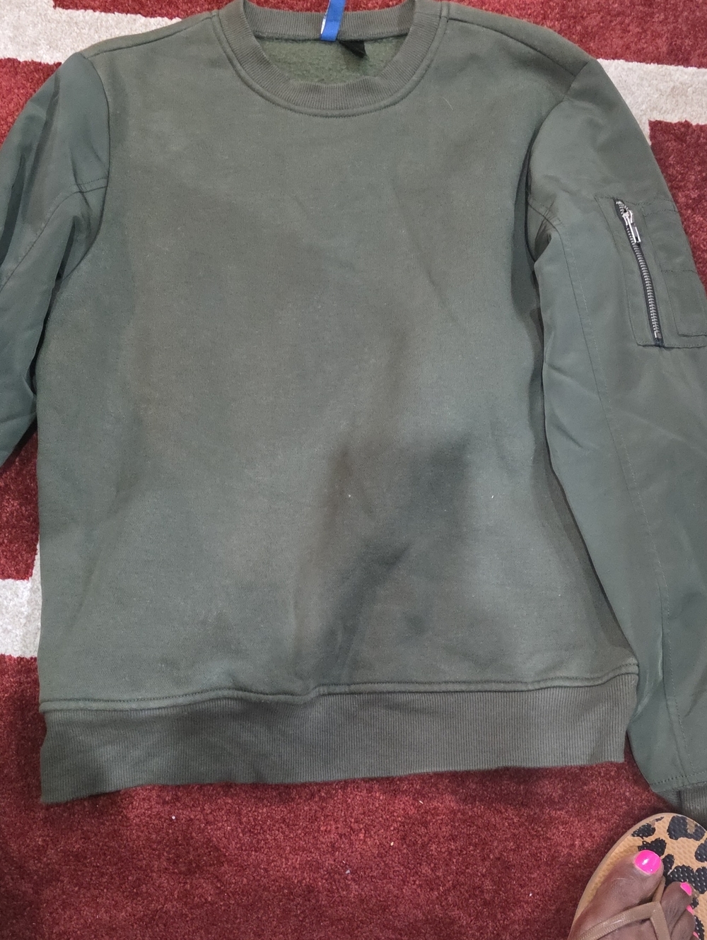 Divided Olive Green Lightweight Crewneck Jacket
